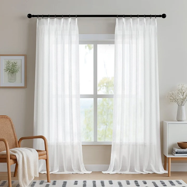 3D Textured Voile Sheer Curtains