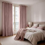 Bedroom Eyelet Velvet Curtains-1