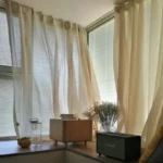 Latte Yarn-dyed Sheer Curtains
