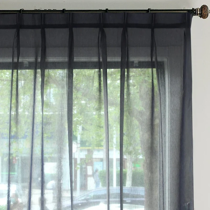 Latte Yarn-dyed Sheer Curtains
