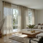 Natural Voile Linen Eyelet Curtains-1
