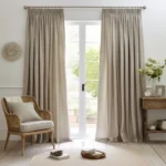 Pencil Pleat Blackout Linen Curtain Panel-2