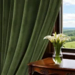 Velvet Thermal Pleated Blackout Curtains-1