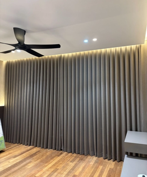 motorized s fold curtains Dubai